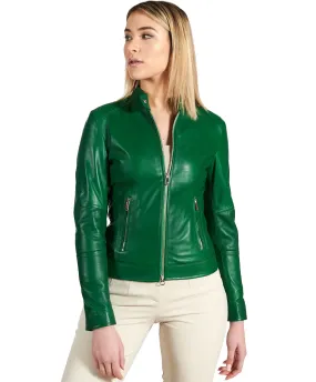 Echt lederjacke damen lederjacke Frauen Grüne lederjacke Linda