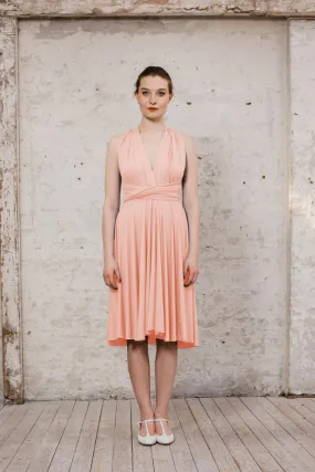 Infinity Kleid Primrose kurzes Multitie-Kleid in Lachs