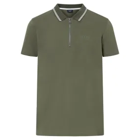 JOOP! JEANS Herren Poloshirt - Adam, Pique, Reißverschluss, Stretch, Kontraststreifen