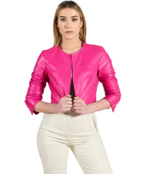 kurze Frauenjacke aus leder kurze lederjacke bolerojacke Miss