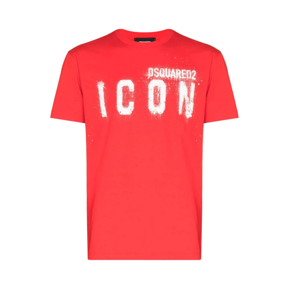 Rotes T-Shirt mit Logo-Print