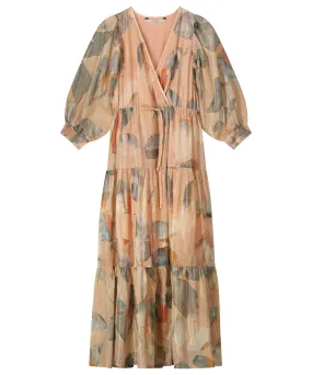 Summum Kleid Blattdruck Lurex
